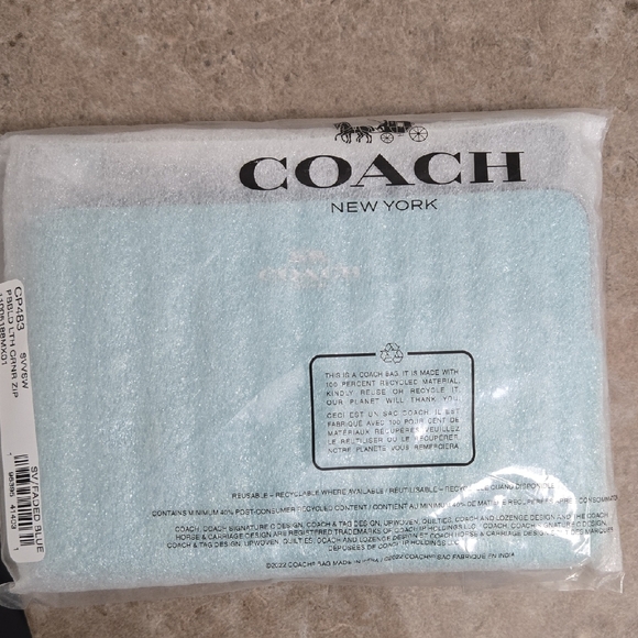 Coach Handbags - Coach Sky Blue Pouch